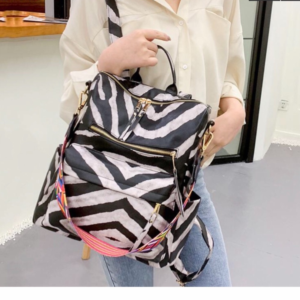 Vagan Zebra Stripped Backpack